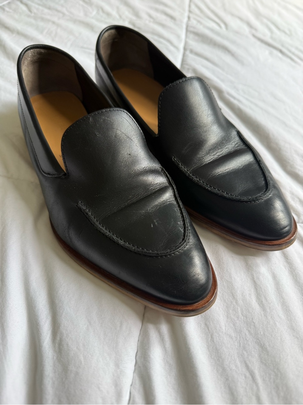 Everlane Black Leather Women's Slip-On Loafers
